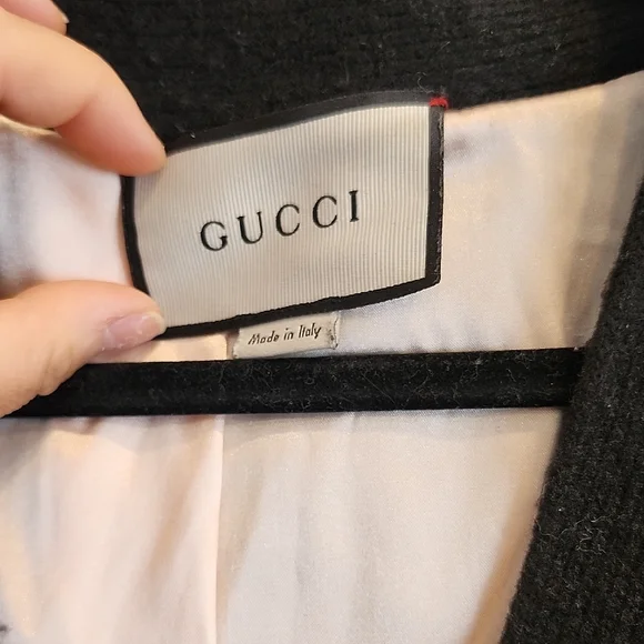 GUCCI - Authentic Black Knit Cardigan Jacket with Gold Heart and Star Accents - Picture 2 of 8